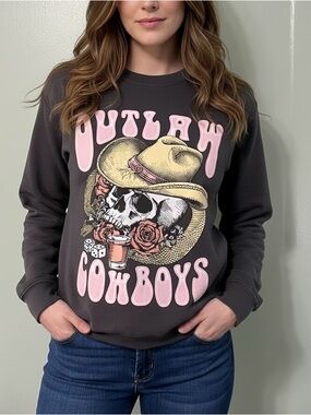 Cotton Blend Sweatshirt   Love for Humanity Couture Graphic Pullover Large